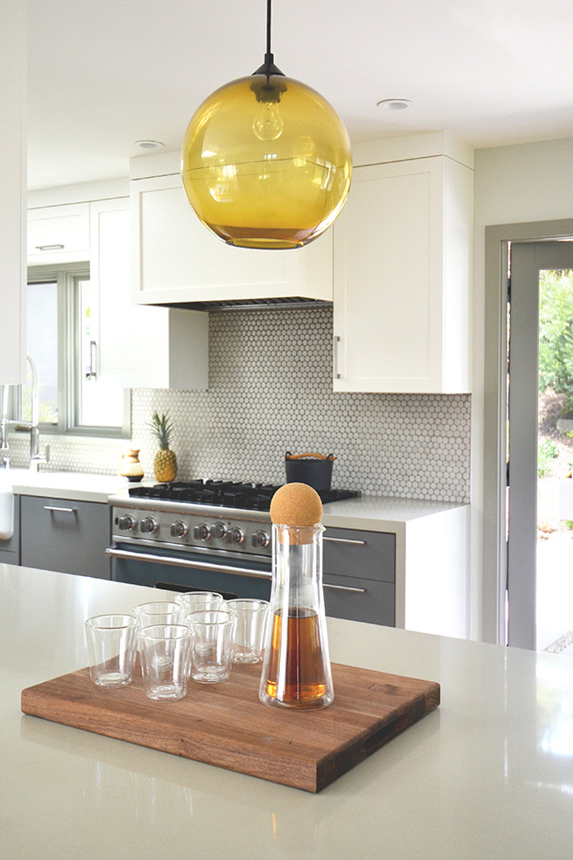 Amber Colored Glass Pendant