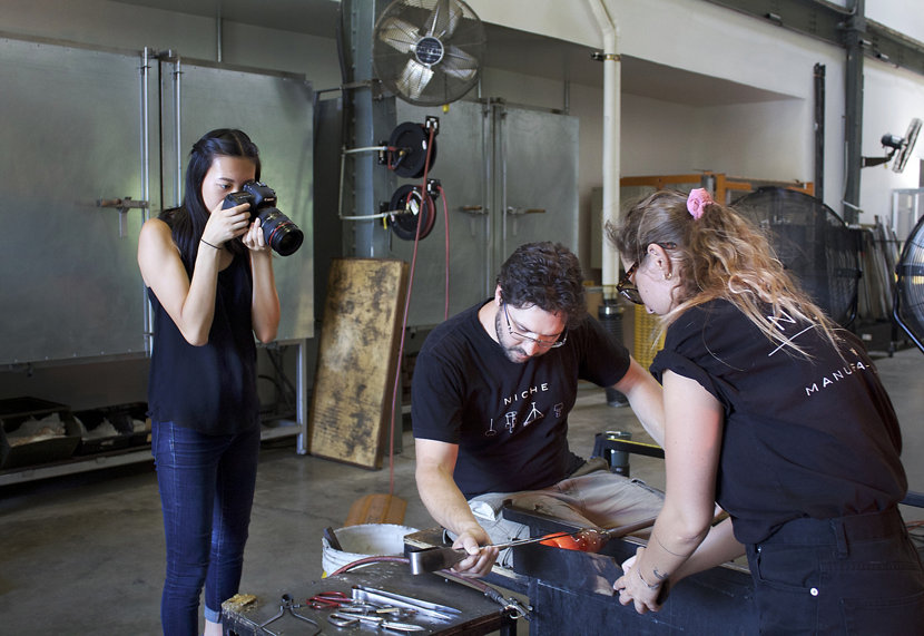 Janell Taking Photos in the Hot Shop 
