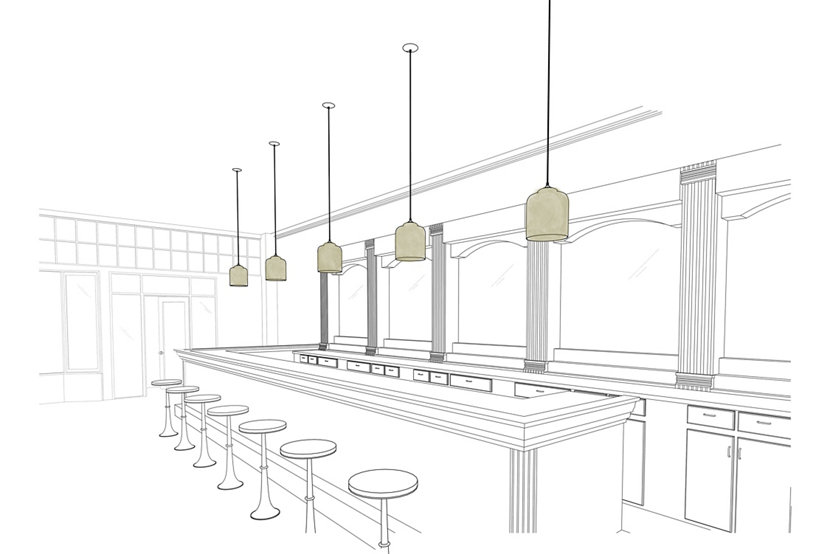 Modern Bar Lighting Illuminated by Bell Jar Modern Pendant Lights