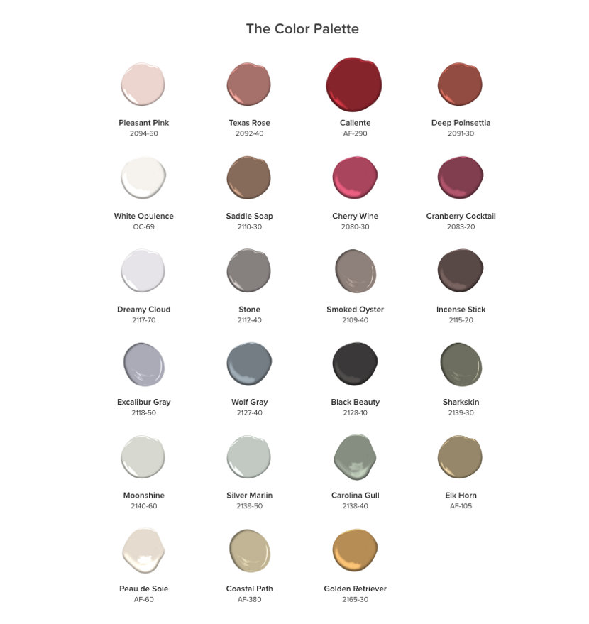 Benjamin Moore 2018 Color of the Year Color Palette