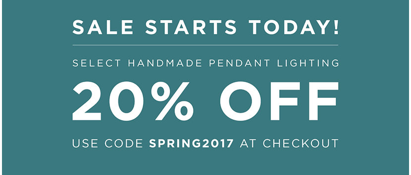 Save 20% on Handmade Modern Pendant Lighting
