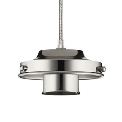 polished nickel pendant light glass holder