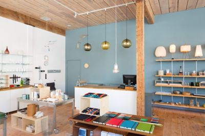 Portland Boutique Incorporates Niche Modern Retail Pendant Lighting