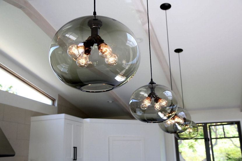 Modern pendant lighting in California home Modern pendant lighting in California home
