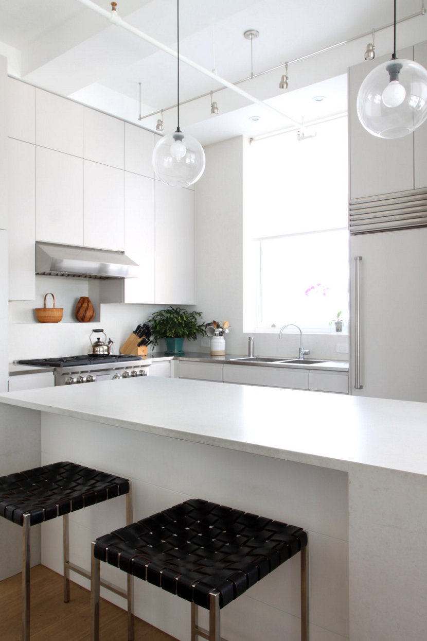 Clear Glass Pendant Lights - Solitaires in NYC Loft Clear Glass Pendant Lights - Solitaires in NYC Loft