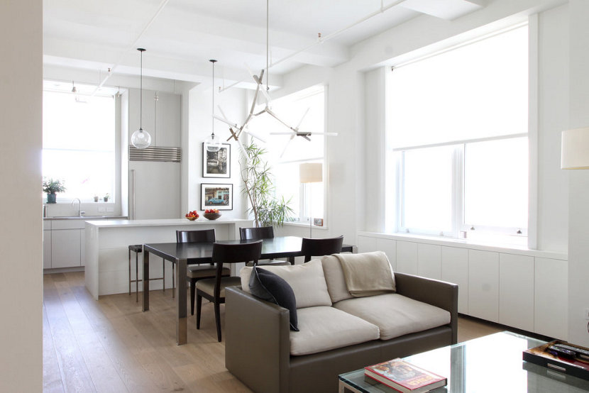 Clear Glass Pendant Lights - Solitaires in NYC Loft Clear Glass Pendant Lights - Solitaires in NYC Loft