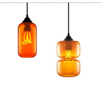 Orange store pendant light