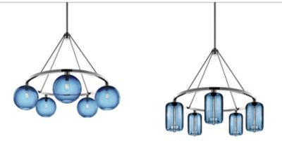 Sapphire glass chandeliers 