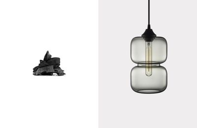 Pinch Modern Pendant in Gray Glass
