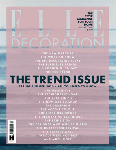 Elle Decoration UK February 2016 magazine cover