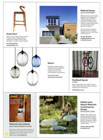 modern pendant lighting inside Dwell magazine
