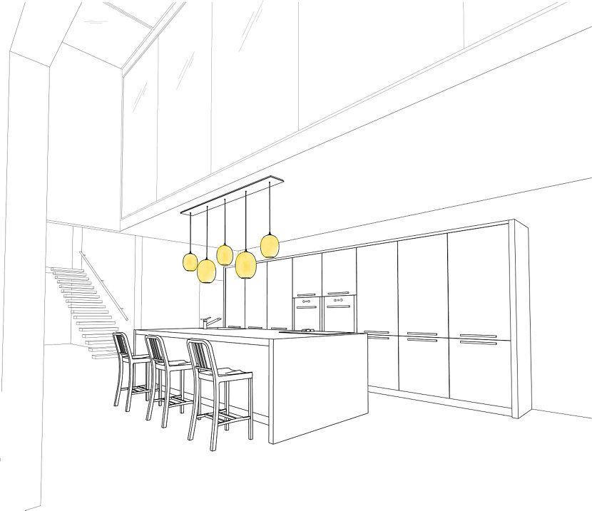 Hang Ellipse Pendants from a Linear Canopy