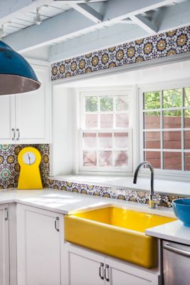 colorful morrocan kitchen tile