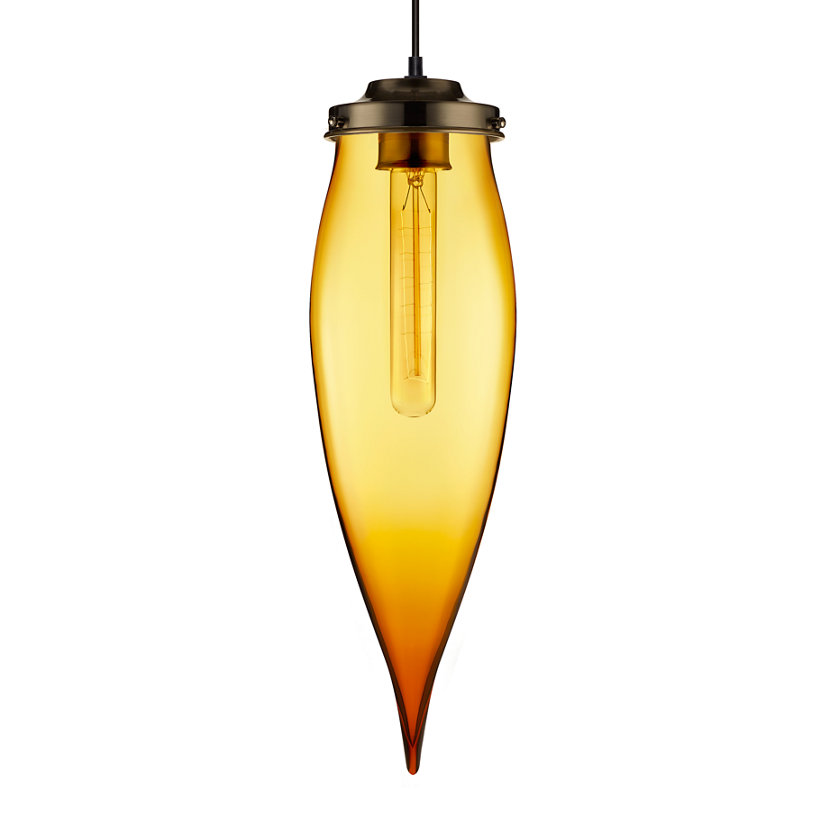 modern amber glass pendant light