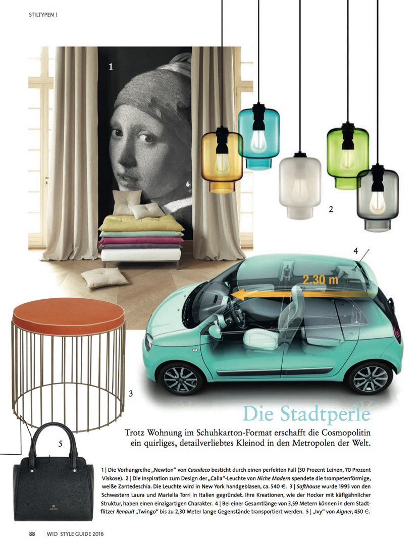 colorful glass pendant lighting in German style magazine