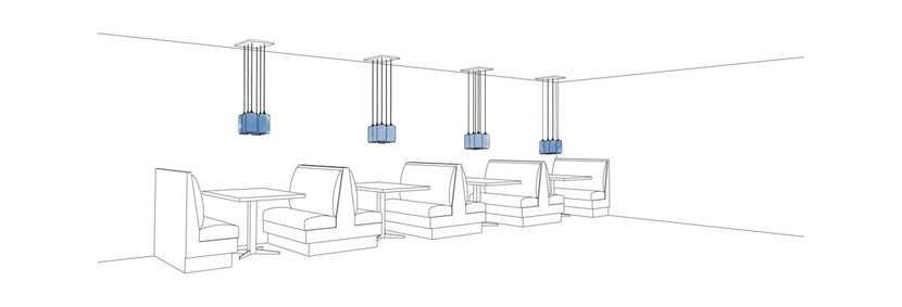 Helio Pendant Lights in Modern Restaurant