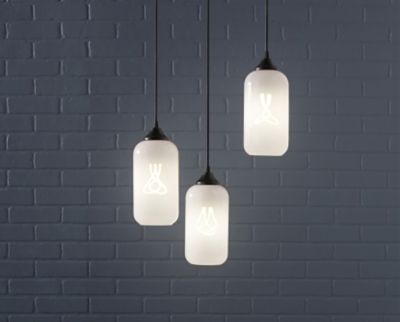 Helio pendants in Opaline glass