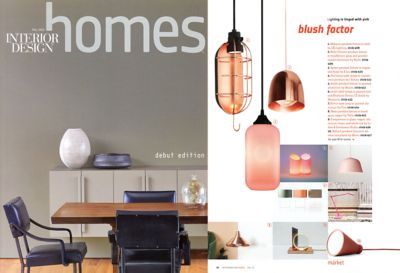pink lighting in Interior Design Homes magazine