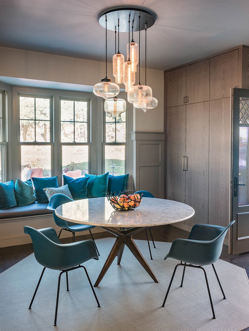 Modern Chandelier Lighting Illuminates Massachusetts Dining Room Modern Chandelier Lighting Illuminates Massachusetts Dining Room