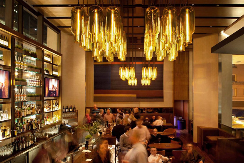 Clusters of Modern Hotel Pendant Lighting at Grand Hyatt San Francisco