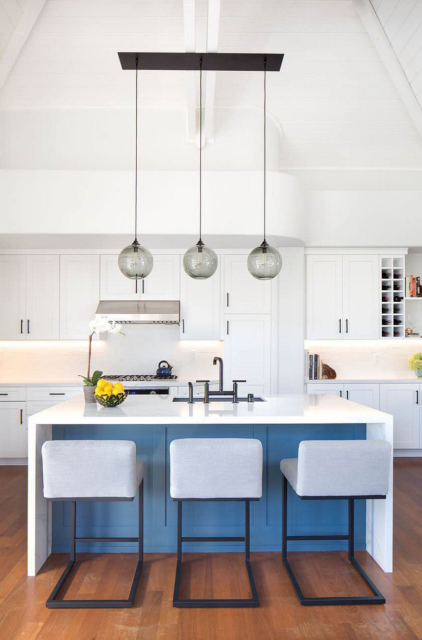 Kitchen Island Lighting - Niche Solitaire Pendants from Linear-3 Chandelier