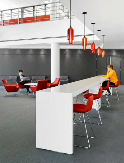 Red Glass Office Pendant Lighting
