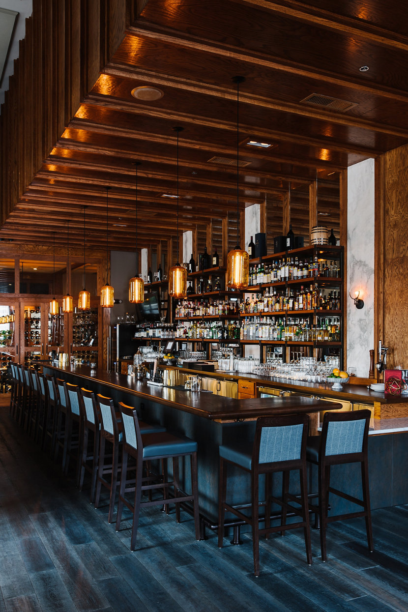 Modern Bar Pendant Lights - Oak Steakhouse - Main