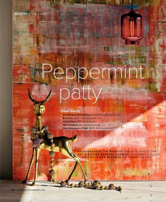 Spaces Magazine with modern pendant lighting holiday scene