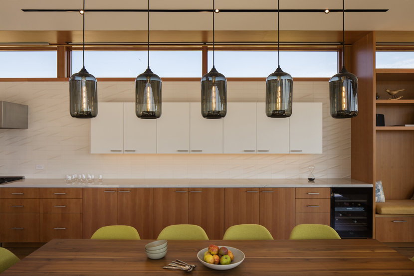 Gray Pod Pendants - Modern Pendant Lighting Featured in Dining Room