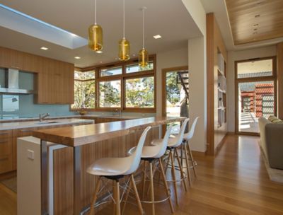 San Francisco Home Features Warm Kitchen Island Pendant ...