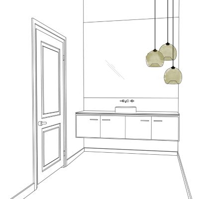 modern bathroom pendant lighting drawing