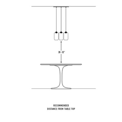 height of light over table