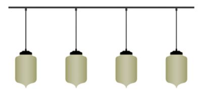 Multiple pendant lights from one outlet fixture