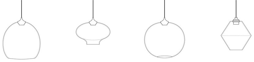 modern pendant light line drawings
