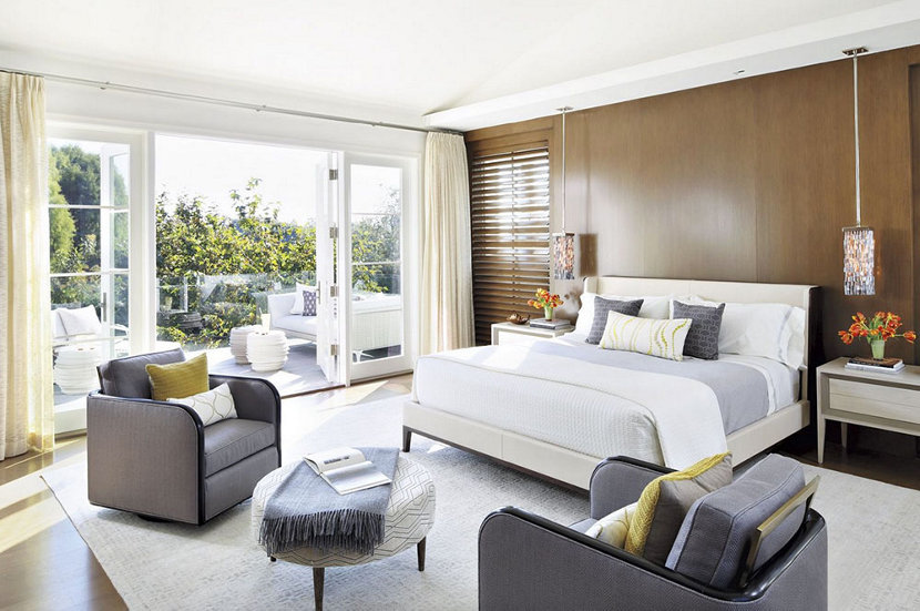 modern bedroom in Los Angeles home