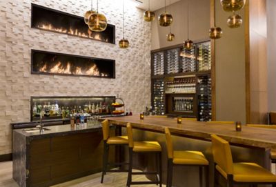 Cozy Fireside Bar Modern Hotel Lighting