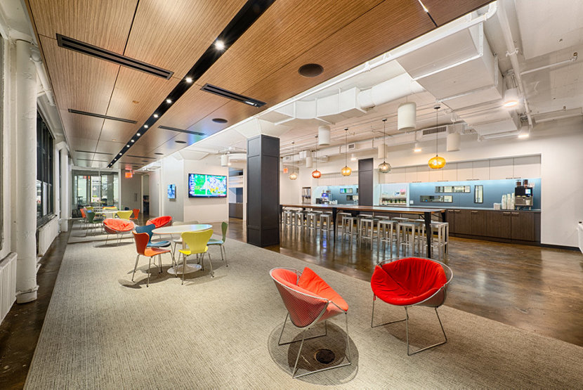 Havas Break Room Featuring Niche Modern Office Pendant Lighting Havas Break Room Featuring Niche Modern Office Pendant Lighting