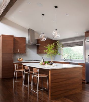 Modern Kitchen Island Pendant Lights Shine Bright in Seattle Home