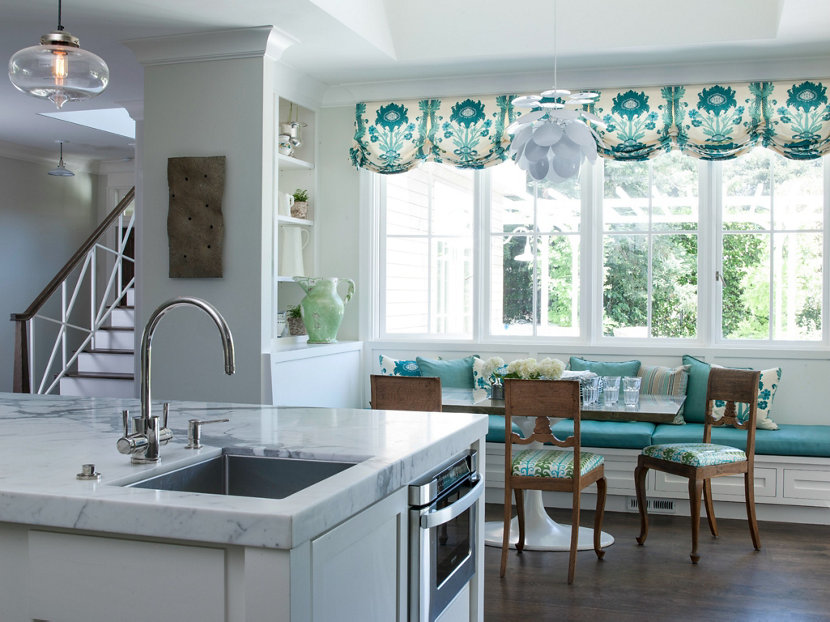 The Kitchen Joins a Cozy Eating Nook for the Family to Enjoy