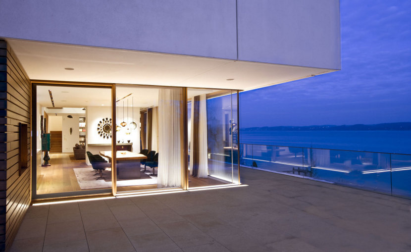 Multi-Pendant Lighting Display from Exterior of Home Multi-Pendant Lighting Display from Exterior of Home