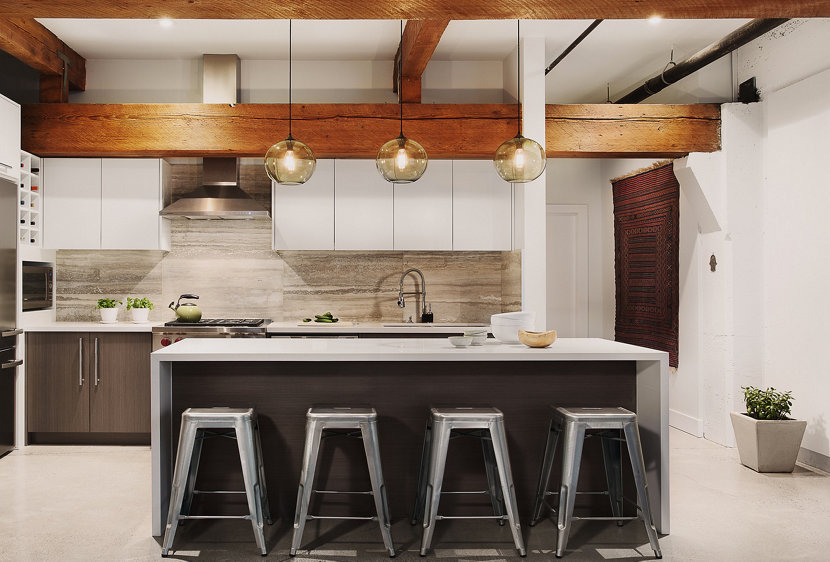 Solitaire Pendant in Smoke Featured in Kitchen 