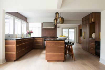 Modern Lighting Graces Kitchen and Bathroom in Westchester Residence