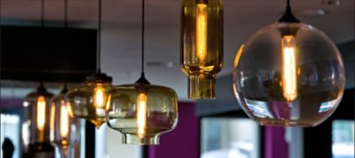 Modern Pendant Lights Above the Bar