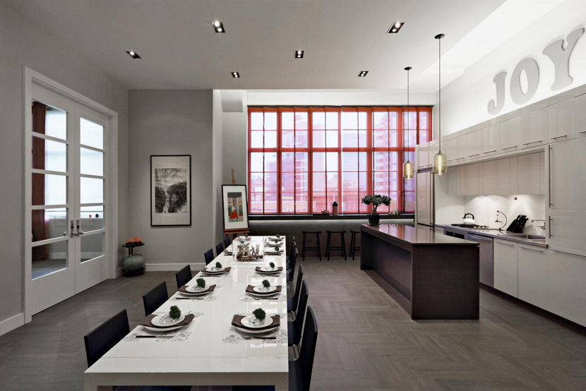 Modern Kitchen Lighting Shines Bright in Loft 