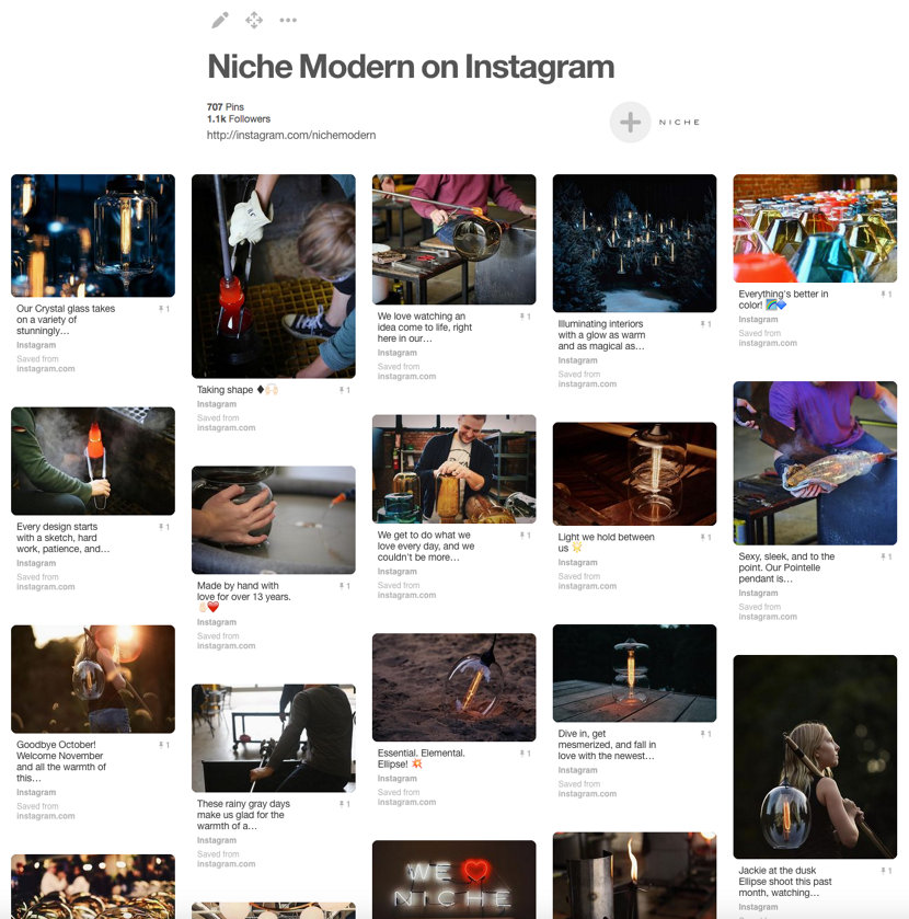 Niche Modern on Instagram Pinterest Board