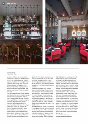 Modern Restaurant Lighting at Roundhouse Featured in Darc Magazine