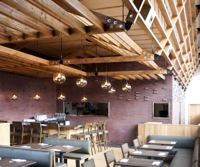 Restaurant Pendant Lighting Comes Naturally to SugarFISH Hollywood