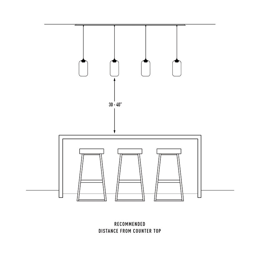 How High To Hang Pendant Lights, How Far Above A Kitchen Island Should Pendant Light Be