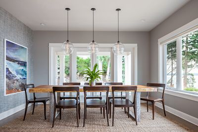 Island Interior with Dining Room Pendant Lighting Trending on Houzz