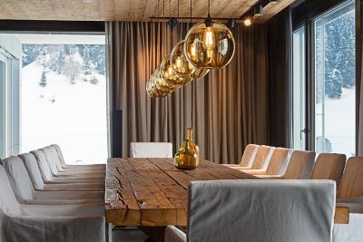 Modern Luxury Apartment Pendant Lighting in Austrian Alps
